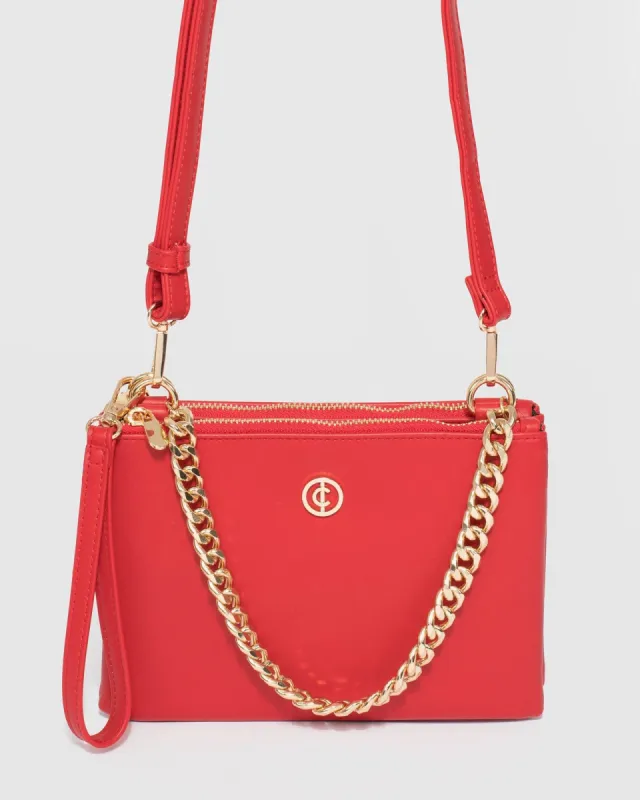 Red Premium Double Peta Crossbody Bag sold by Collete Hayman