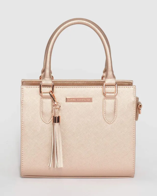 Rose Gold Sia Tassel Mini Bag sold by Collete Hayman