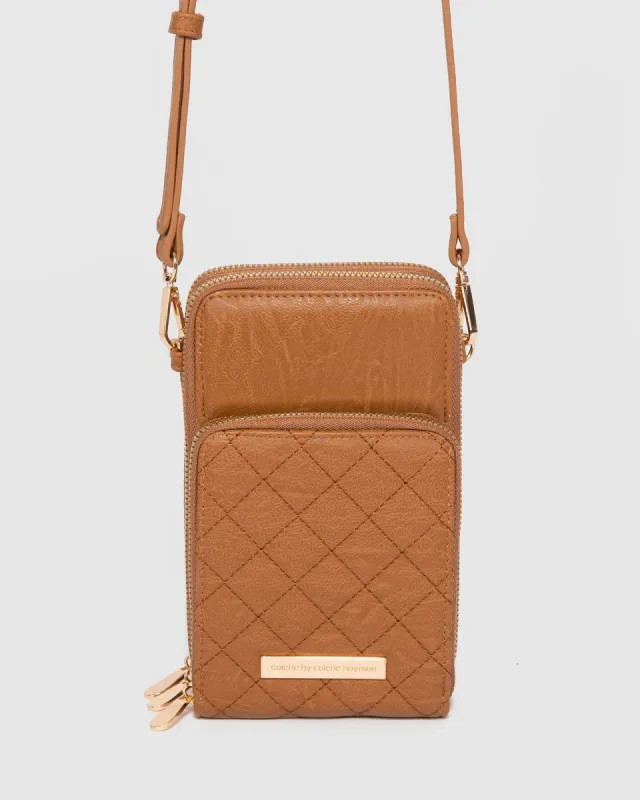 Tan Koni Phone Crossbody Bag sold by Collete Hayman
