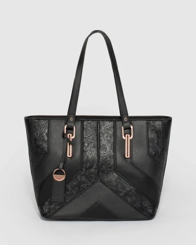 Black Tegan Tag Tote Bag sold by Collete Hayman