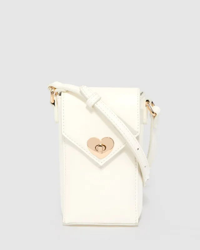 White Abby Mobile Crossbody Phone Bag sold by Collete Hayman