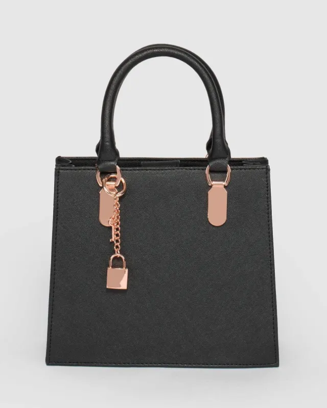 Black Malena Small Tote Bag sold by Collete Hayman