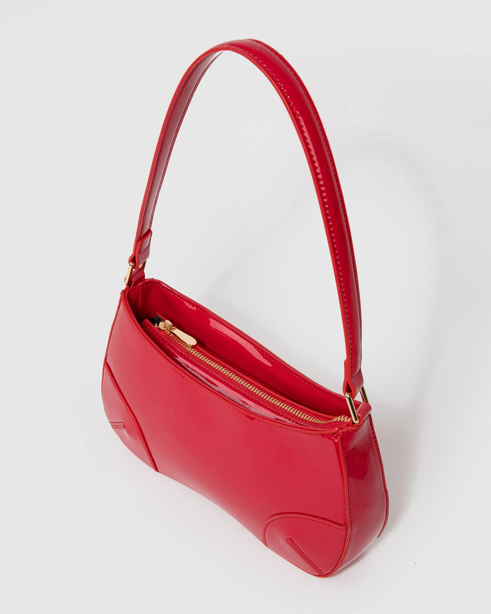 Red Calliope Curved Shoulder Bag sold by Collete Hayman product image thumbnail 5