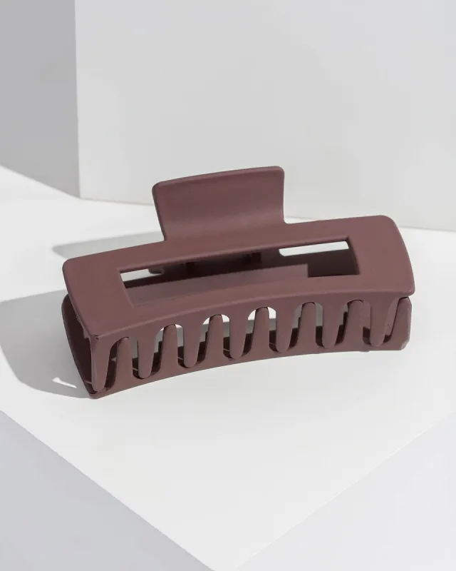 Brown Rectangle Matte Claw Clip sold by Collete Hayman