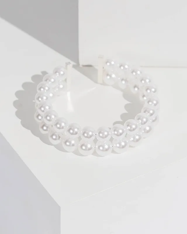 Pearl Double Row Cuff Bracelet sold by Collete Hayman