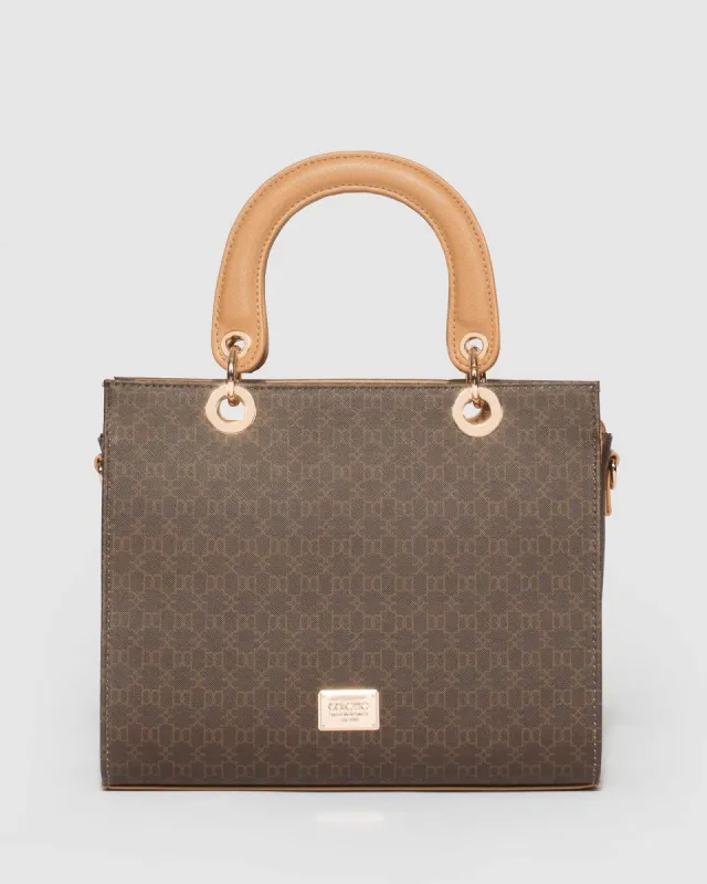 Brown Ella Monogram Tote Bag sold by Collete Hayman