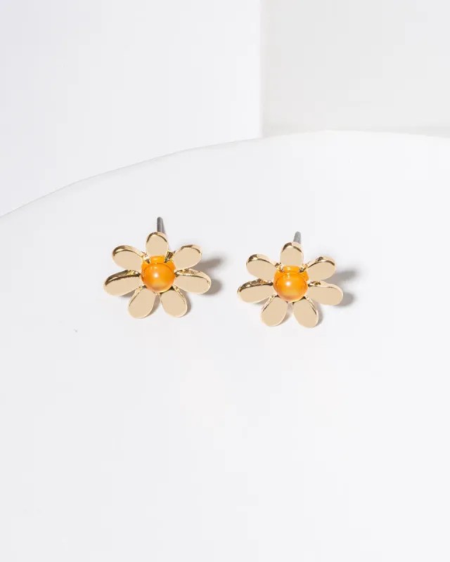 Gold Daisy Stud Earrings sold by Collete Hayman