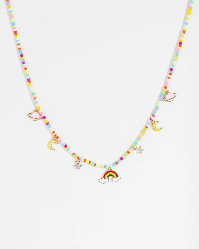 Multi Colour Beaded Rainbow Necklace sold by Collete Hayman