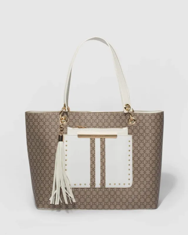 Monogram Tia Large Stud Tote Bag sold by Collete Hayman