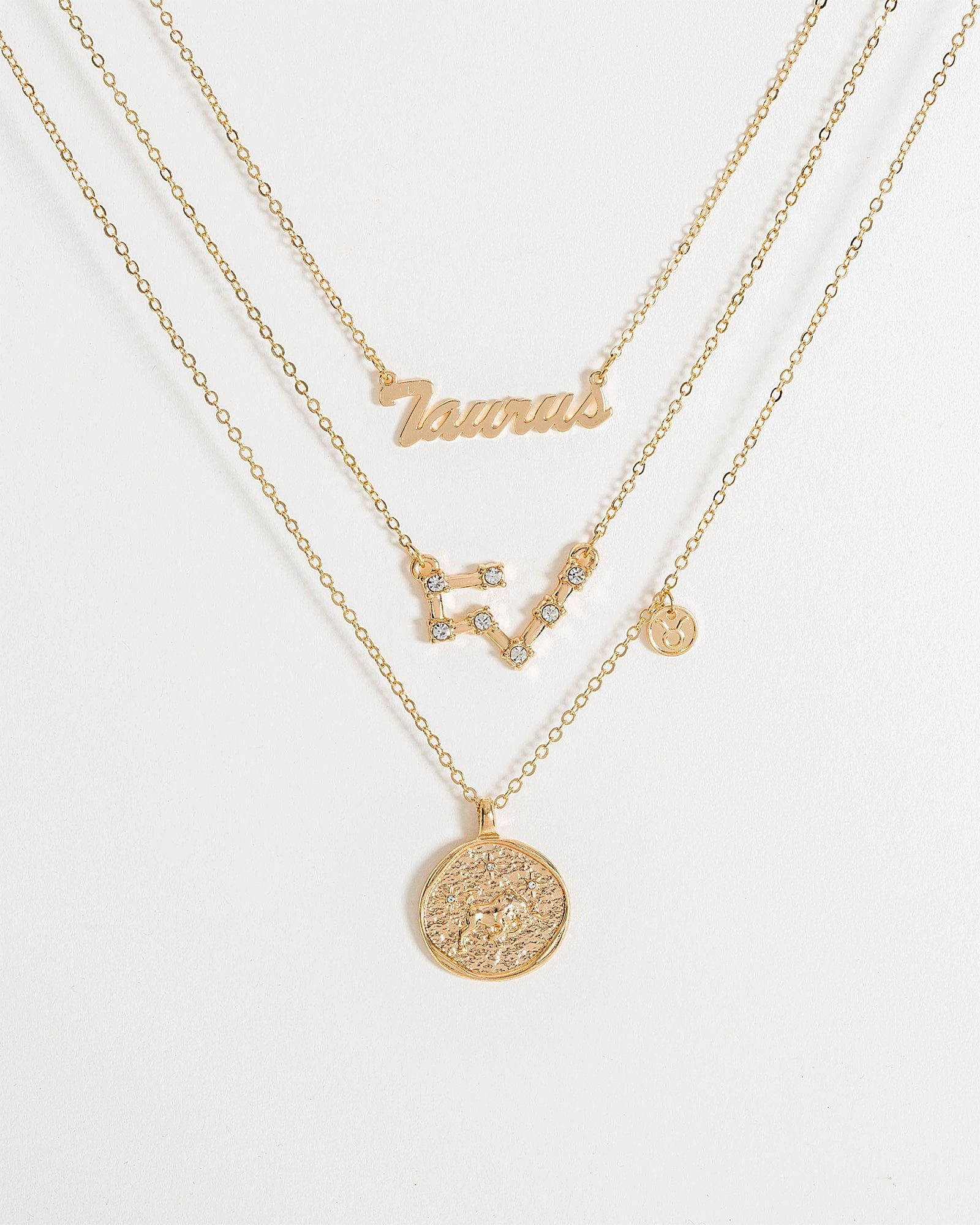 Gold Taurus Zodiac Necklace sold by Collete Hayman