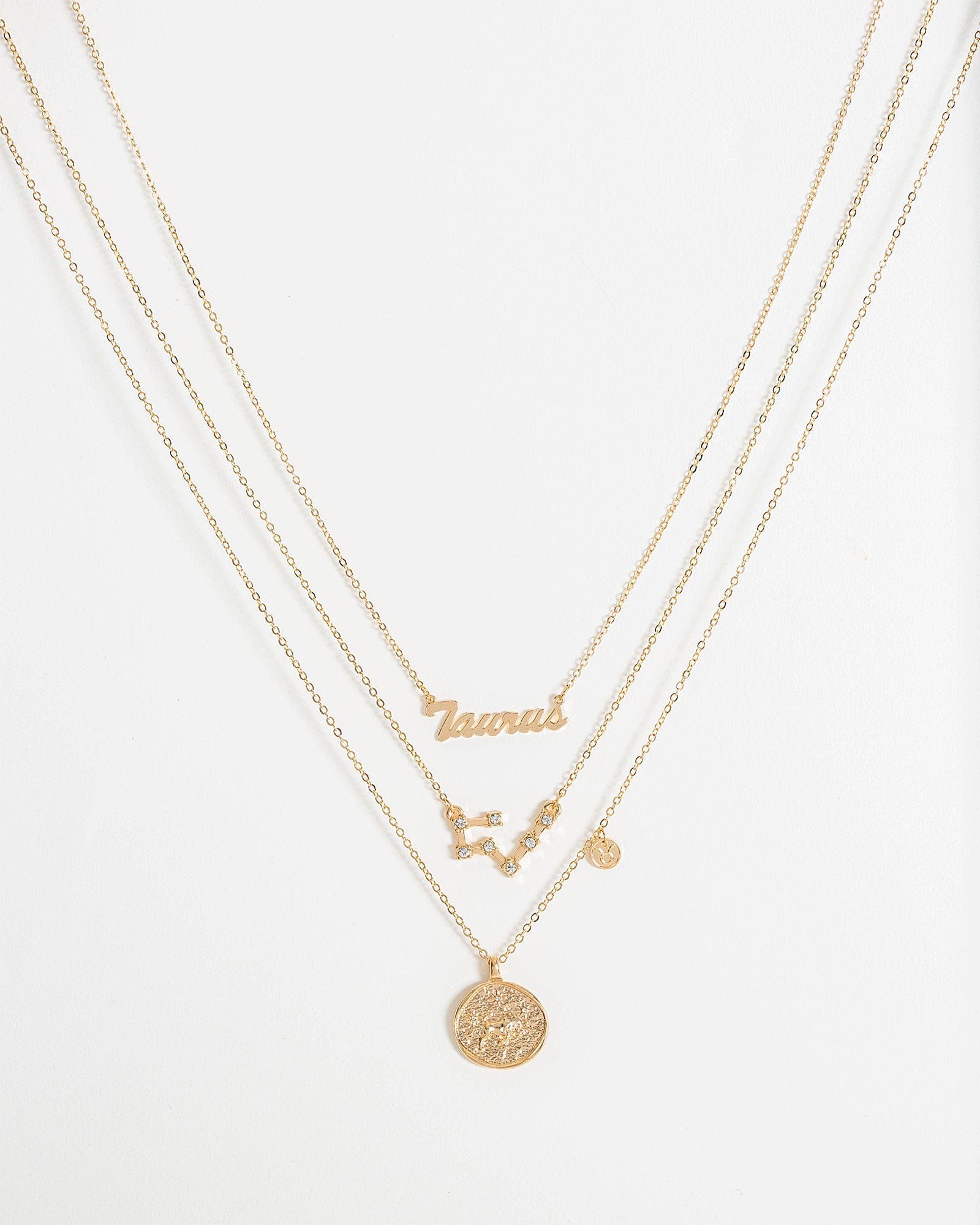 Gold Taurus Zodiac Necklace sold by Collete Hayman product image thumbnail 2