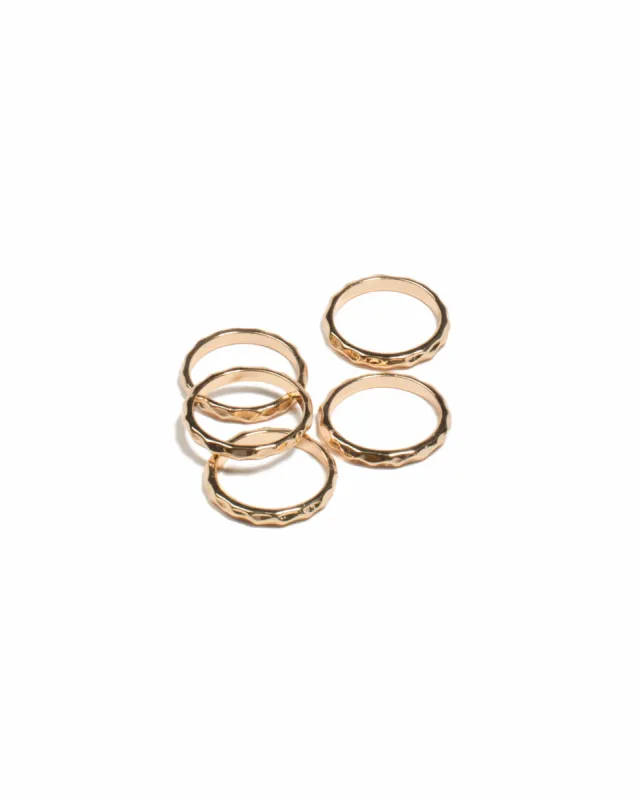 Gold  Tone Hammered Rings - Large sold by Collete Hayman