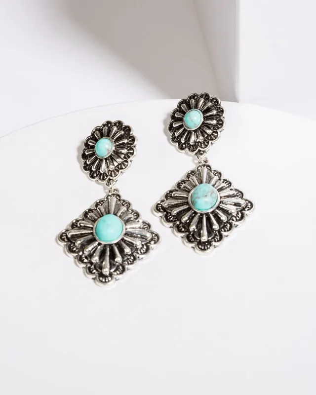 Turquoise Antique Pendant Drop Earrings sold by Collete Hayman