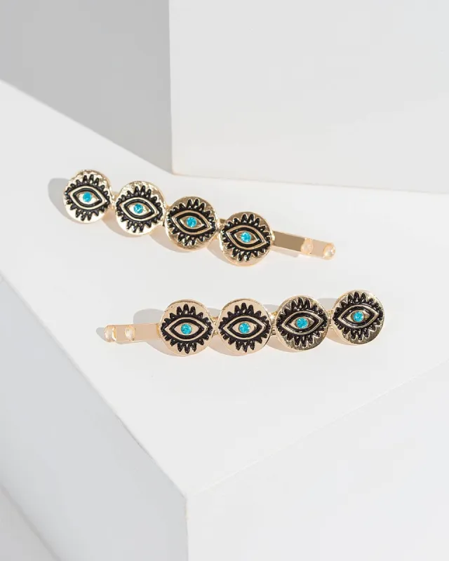 Multi Colour 2 Pack Evil Eye Hair Slides sold by Collete Hayman