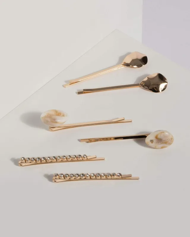 Gold Diamante Shell Hair Slide sold by Collete Hayman