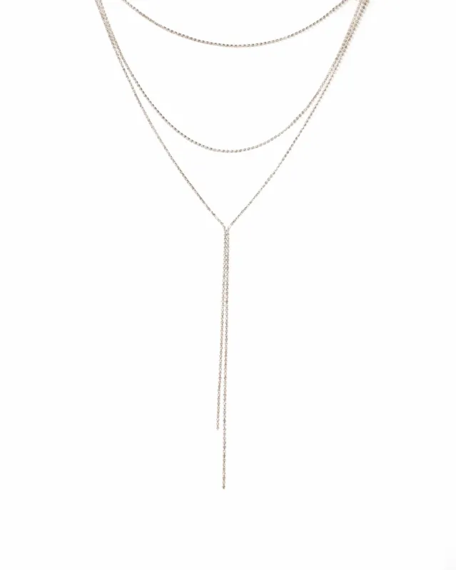 Multi Row Diamante Lariat Necklace sold by Collete Hayman