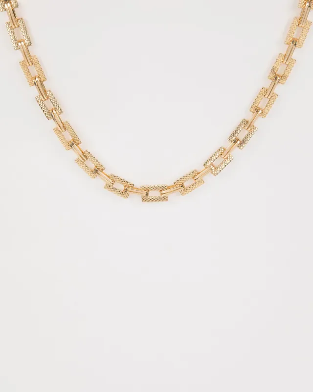 Gold Chunky Square Chain Long Necklace sold by Collete Hayman