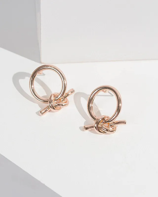 Rose Gold Fine Knot Stud Earrings sold by Collete Hayman