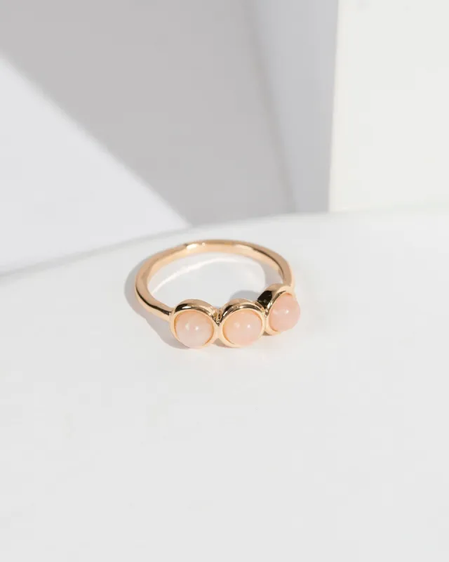 Pink Triple Crystal Organic Band Ring sold by Collete Hayman