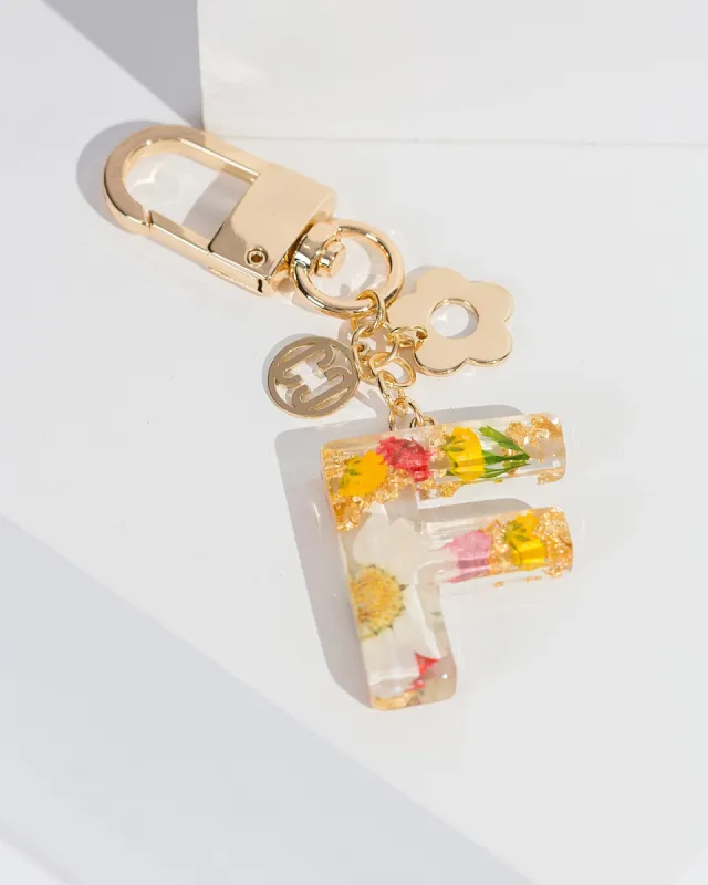 F - Initial Bag Charm Flower sold by Collete Hayman