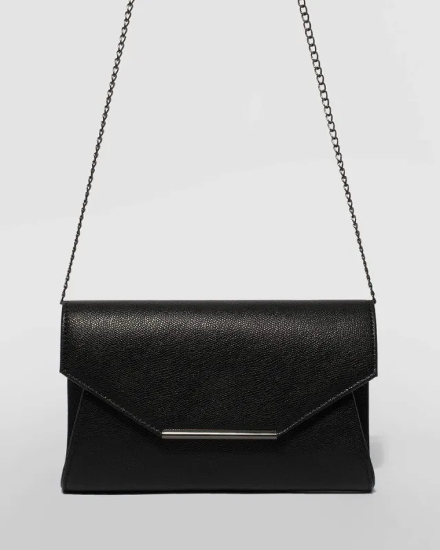Black Brianna Eve Clutch Bag sold by Collete Hayman