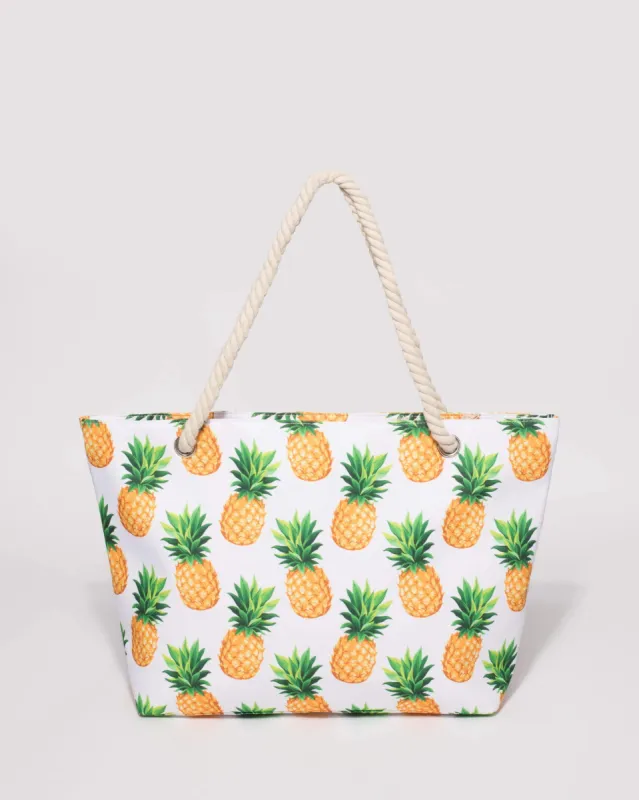 Yellow Large Pineapple Beach Bag sold by Collete Hayman