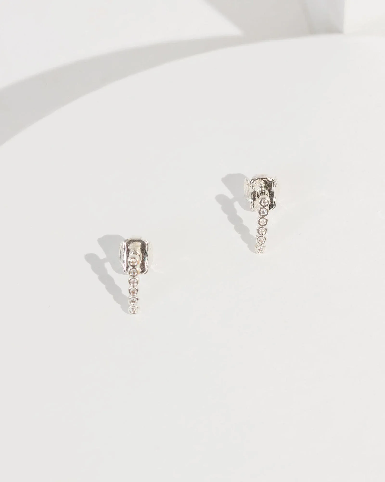 Silver Cubic Zirconia Circle Drop Earrings sold by Collete Hayman