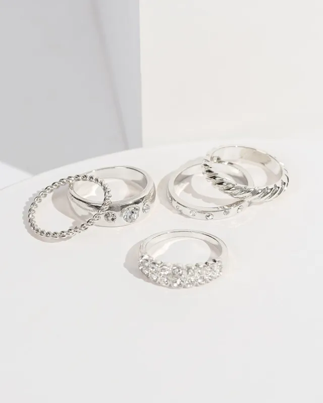Silver Crystal Multi Ring Pack sold by Collete Hayman