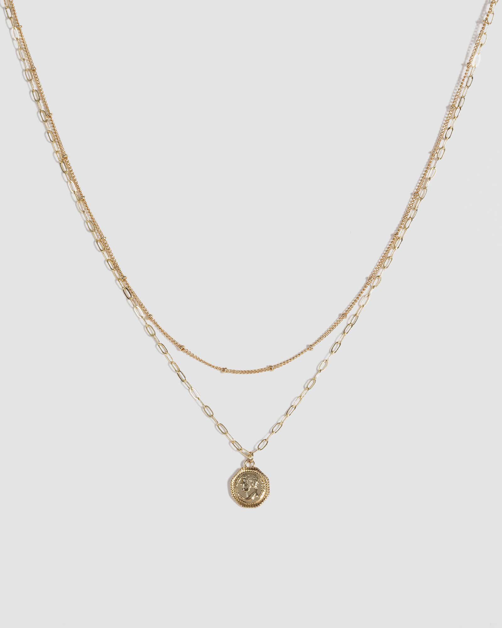 Gold Coin Disc Chain Necklace sold by Collete Hayman