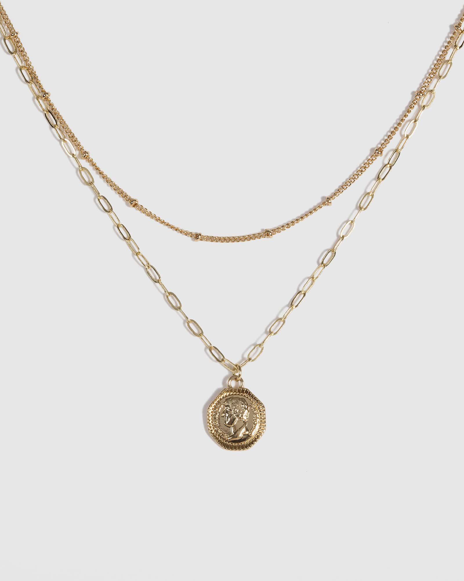 Gold Coin Disc Chain Necklace sold by Collete Hayman product image thumbnail 2