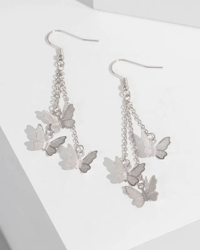Silver Butterfly Hook Drop Earrings sold by Collete Hayman