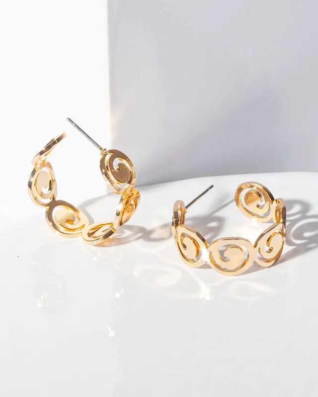 Gold Spiral Hoop Earrings sold by Collete Hayman