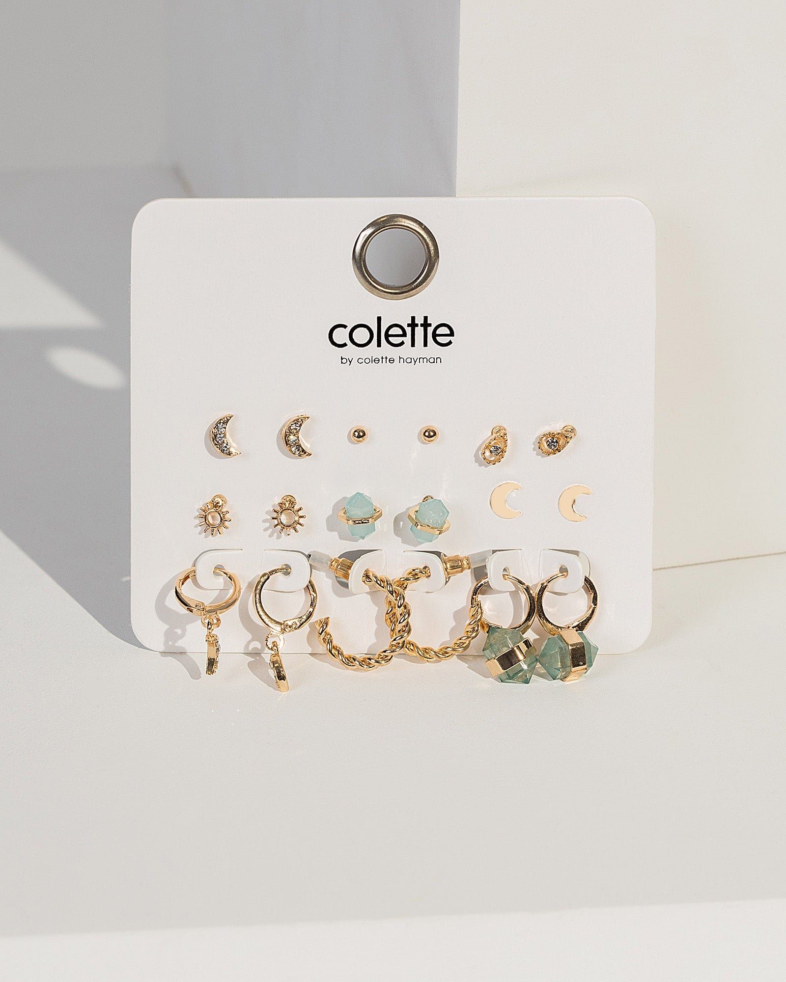 Green Hoop Stone Earring Pack sold by Collete Hayman