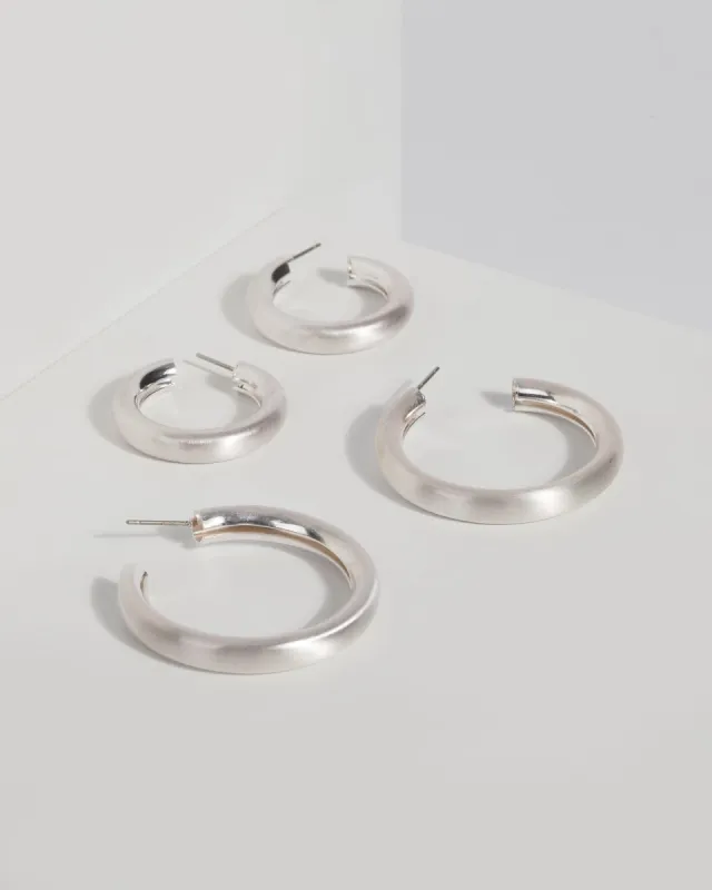 Silver Wide Hoop Earrings sold by Collete Hayman