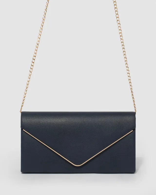 Navy Blue Sammie Clutch Bag sold by Collete Hayman