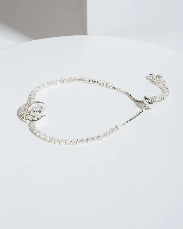 Silver Cubic Zirconia Moon & Star Bracelet sold by Collete Hayman