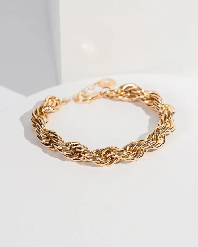 Gold Chunky Twist Chain Bracelet sold by Collete Hayman