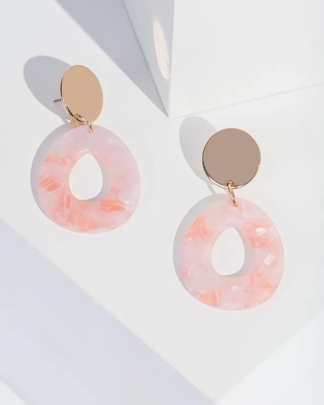 Pink Acrylic Detail Drop Earrings sold by Collete Hayman