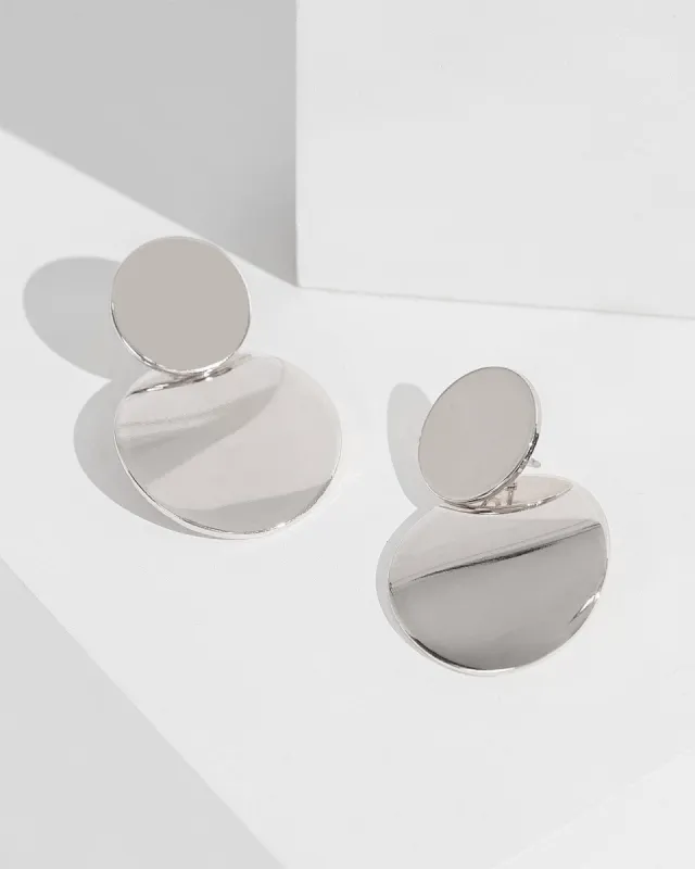 Silver Double Disc Drop Earrings sold by Collete Hayman