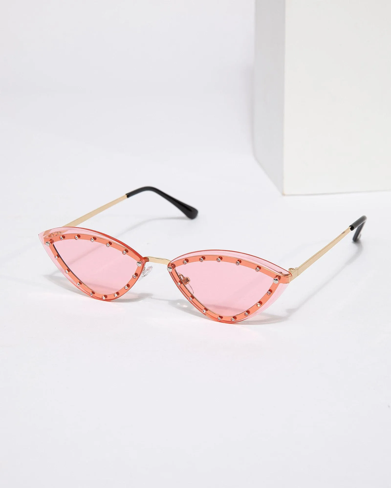 Pink Pointed Embellished Sunglasses sold by Collete Hayman product image thumbnail 3