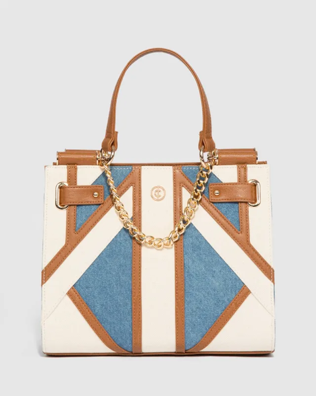 Multi Colour Stephanie Square Tote Bag sold by Collete Hayman