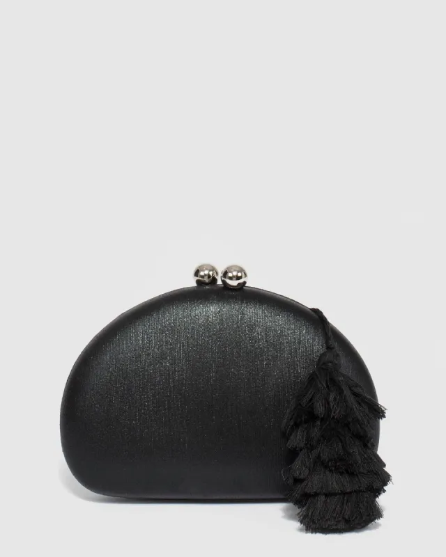Black Jade Hardcase Tassel Clutch Bag sold by Collete Hayman