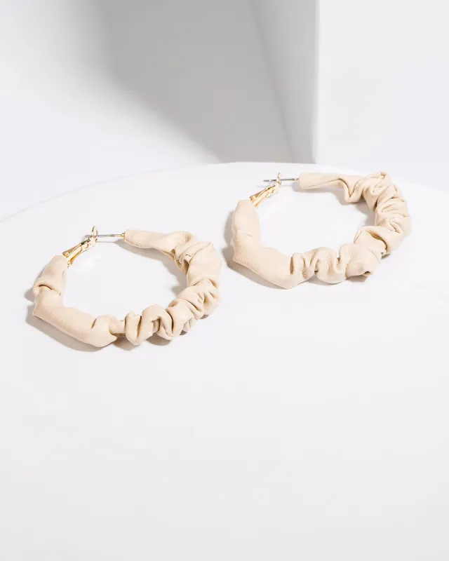 Stone PU Scrunched Hoop Earrings sold by Collete Hayman