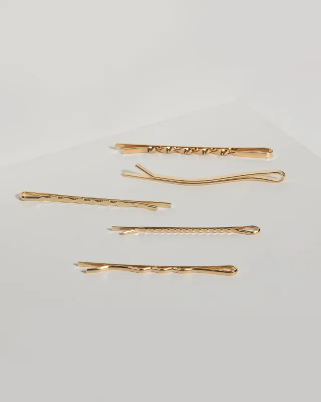 Gold Twist Detail Hair Slides sold by Collete Hayman