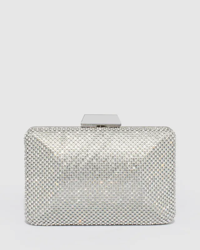 Silver Maxine Clutch Bag sold by Collete Hayman