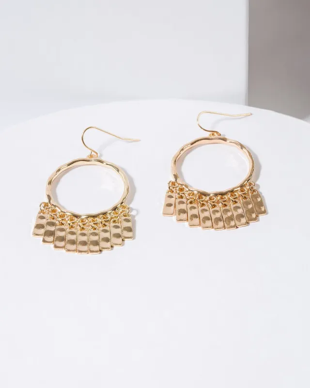 Gold Dangle Hoop Hook Drop Earrings sold by Collete Hayman