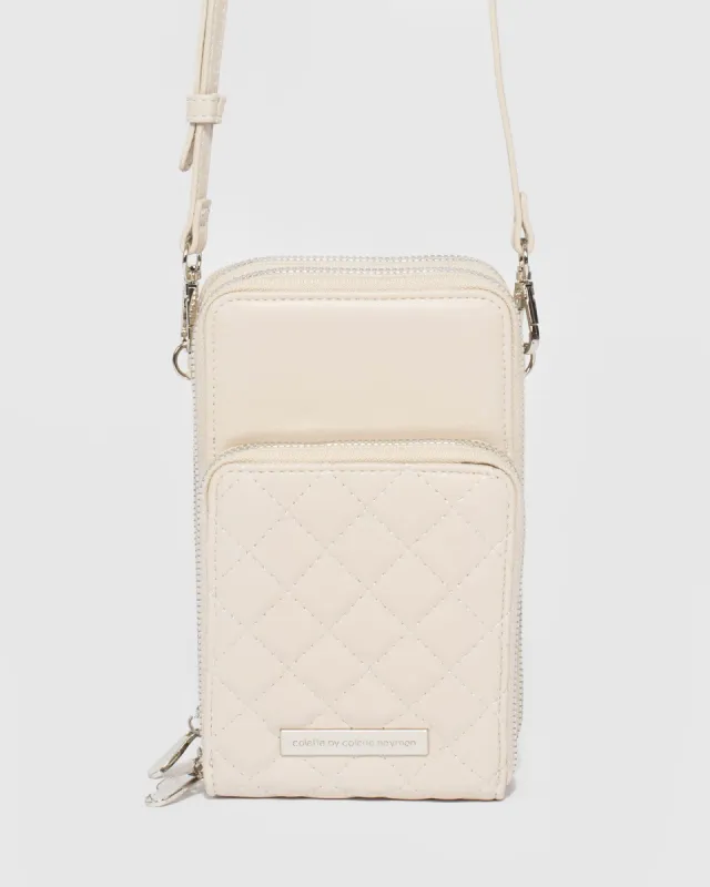 Ivory Koni Phone Crossbody Bag made by Collete Hayman