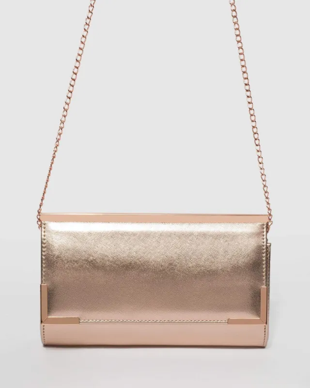 Rose Gold Mimi Bar Clutch Bag sold by Collete Hayman