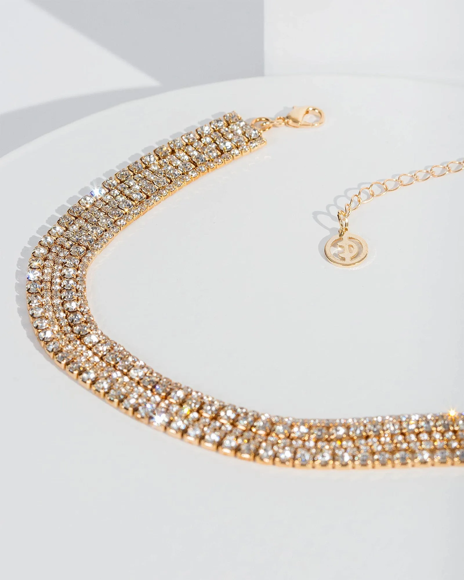 Gold Crystal Choker Necklace sold by Collete Hayman