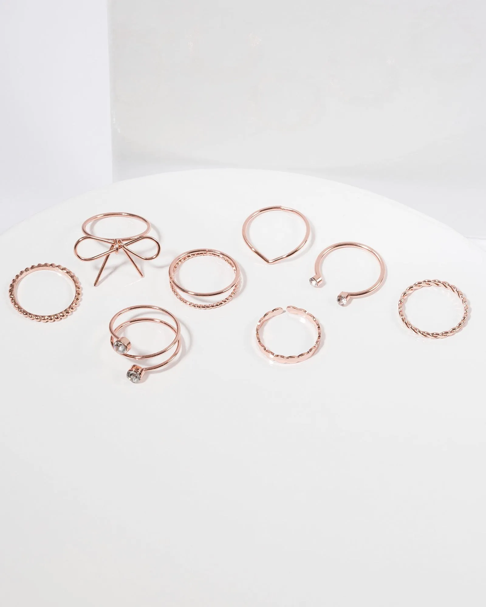 Rose Gold Fine Bow Ring Pack sold by Collete Hayman